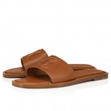 Christian Louboutin CL Mules in Brown Leather Christian Louboutin CL Mules in Brown Leather