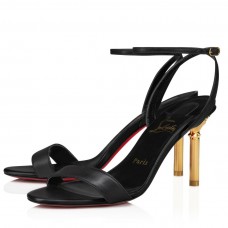 Christian Louboutin Mascasandal 85mm Sandals in Black Leather Christian Louboutin Mascasandal 85mm Sandals in Black Leather