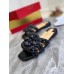 Christian Louboutin Marmela Flat Sandals In Black Lambskin