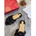 Christian Louboutin Marmela Flat Sandals In Black Lambskin
