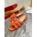 Christian Louboutin Marmela Flat Sandals In Orange Lambskin