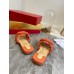 Christian Louboutin Marmela Flat Sandals In Orange Lambskin