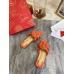 Christian Louboutin Marmela Flat Sandals In Orange Lambskin