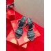 Christian Louboutin Just Chain 85mm Sandals In Black Leather