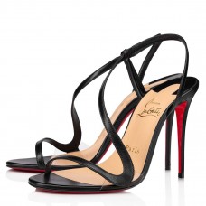 Christian Louboutin Rosalie 100mm Sandals In Black Leather Christian Louboutin Rosalie 100mm Sandals In Black Leather