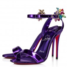 Christian Louboutin Goldie Joli 100mm Sandals In Speccio Leather Christian Louboutin Goldie Joli 100mm Sandals In Speccio Leather