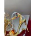 Christian Louboutin Goldie Joli 100mm Sandals In Gold Patent Leather Christian Louboutin Goldie Joli 100mm Sandals In Gold Patent Leather