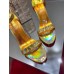 Christian Louboutin Goldie Joli 100mm Sandals In Gold Patent Leather Christian Louboutin Goldie Joli 100mm Sandals In Gold Patent Leather