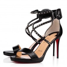 Christian Louboutin Choca Lux 100mm Sandals In Black Lambskin Christian Louboutin Choca Lux 100mm Sandals In Black Lambskin