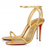 Christian Louboutin So Me 100mm Sandals In Gold Leather Christian Louboutin So Me 100mm Sandals In Gold Leather