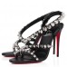 Christian Louboutin Spikita Strap 100mm Sandals In Black Leather Christian Louboutin Spikita Strap 100mm Sandals In Black Leather