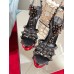 Christian Louboutin Goldora 100mm Black Sandals with Spikes