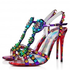 Christian Louboutin Goldora 100mm Sandals with Multicoloured Spikes Christian Louboutin Goldora 100mm Sandals with Multicoloured Spikes