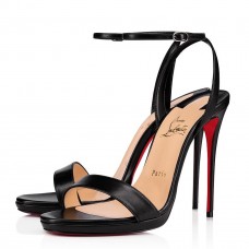Christian Louboutin Loubi Queen 100mm Sandals In Black Lambskin Christian Louboutin Loubi Queen 100mm Sandals In Black Lambskin