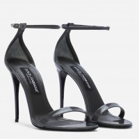 Dolce & Gabbana Kim Sandals in Black Patent Leather Dolce & Gabbana Kim Sandals in Black Patent Leather