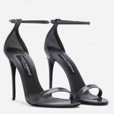 Dolce & Gabbana Kim Sandals in Black Patent Leather Dolce & Gabbana Kim Sandals in Black Patent Leather