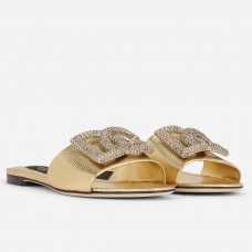 Dolce & Gabbana Foiled iguana-print Slides with Rhinestone DG Dolce & Gabbana Foiled iguana-print Slides with Rhinestone DG
