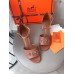 Hermes Viaggio 60MM Sandals In Brown Calfskin Hermes Viaggio 60MM Sandals In Brown Calfskin