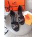Hermes Viaggio 60MM Sandals In Black Calfskin Hermes Viaggio 60MM Sandals In Black Calfskin