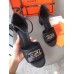 Hermes Viaggio 60MM Sandals In Black Calfskin Hermes Viaggio 60MM Sandals In Black Calfskin