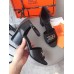 Hermes Viaggio 60MM Sandals In Black Calfskin Hermes Viaggio 60MM Sandals In Black Calfskin