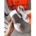 Hermes Viaggio 60MM Sandals In White Calfskin