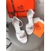 Hermes Viaggio 60MM Sandals In White Calfskin