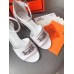 Hermes Viaggio 60MM Sandals In White Calfskin