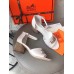 Hermes Viaggio 60MM Sandals In White Calfskin