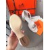 Hermes Viaggio 60MM Sandals In White Calfskin