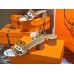 Hermes Tandem 50mm Sandals In Brown/White Lambskin Hermes Tandem 50mm Sandals In Brown/White Lambskin