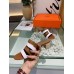 Hermes Amica 50mm Sandals In Brown/White Calfskin