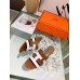 Hermes Amica 50mm Sandals In Brown/White Calfskin