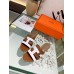 Hermes Amica 50mm Sandals In Brown/White Calfskin