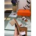 Hermes Amica 50mm Sandals In Brown/White Calfskin