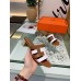 Hermes Amica 50mm Sandals In Brown/White Calfskin