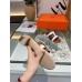Hermes Amica 50mm Sandals In Brown/White Calfskin