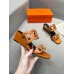 Hermes Figari 55mm Wedge Sandals In Brown Nappa Leather