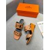 Hermes Figari 55mm Wedge Sandals In Brown Nappa Leather