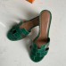 Hermes Oasis Slide Sandals In Green Niloticus Crocodile Shiny Skin Hermes Oasis Slide Sandals In Green Niloticus Crocodile Shiny Skin