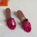Hermes Oasis Slide Sandals In Rose Red Niloticus Crocodile Shiny Skin Hermes Oasis Slide Sandals In Rose Red Niloticus Crocodile Shiny Skin