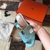 Hermes Oasis Slide Sandals 50mm In Blue Atoll Epsom Calfskin Hermes Oasis Slide Sandals 50mm In Blue Atoll Epsom Calfskin
