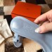 Hermes Oasis Slide Sandals 50mm In Blue Lin Epsom Calfskin Hermes Oasis Slide Sandals 50mm In Blue Lin Epsom Calfskin