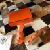 Hermes Oasis Slide Sandals 50mm In Orange Epsom Calfskin Hermes Oasis Slide Sandals 50mm In Orange Epsom Calfskin