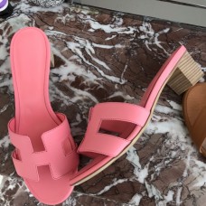 Hermes Oasis Slide Sandals 50mm In Pink Epsom Calfskin Hermes Oasis Slide Sandals 50mm In Pink Epsom Calfskin