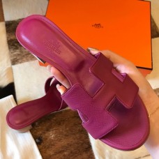 Hermes Oasis Slide Sandals 50mm In Purple Epsom Calfskin Hermes Oasis Slide Sandals 50mm In Purple Epsom Calfskin