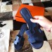 Hermes Oasis Slide Sandals 50mm In Blue Saphir Epsom Calfskin Hermes Oasis Slide Sandals 50mm In Blue Saphir Epsom Calfskin