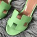 Hermes Oasis Slide Sandals 50mm In Vert Criquet Epsom Calfskin Hermes Oasis Slide Sandals 50mm In Vert Criquet Epsom Calfskin