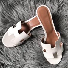 Hermes Oasis Slide Sandals 50mm In White Epsom Calfskin Hermes Oasis Slide Sandals 50mm In White Epsom Calfskin