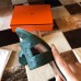 Hermes Oasis Slide Sandals 50mm In Malachite Ostrich Leather Hermes Oasis Slide Sandals 50mm In Malachite Ostrich Leather